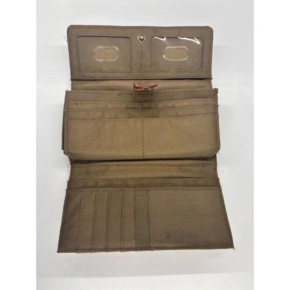 b.o.c. Born Concept Trifold Wallet Womens OS Cream Pink Brown Whipstitch - Picture 4 of 4